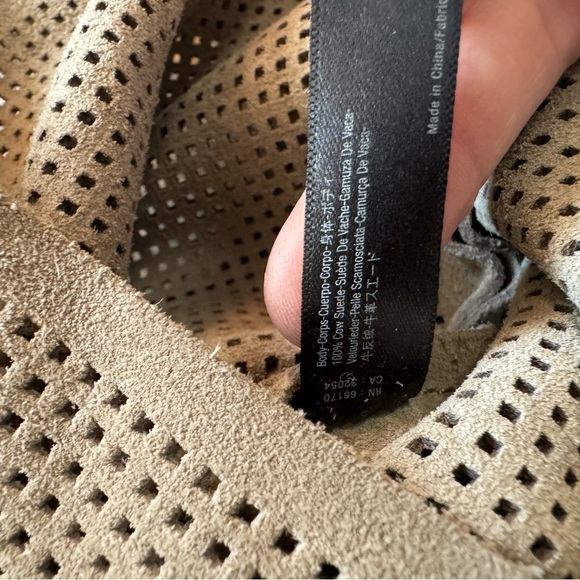 Anthropologie leather crossbody purse / grey / super soft sueded - Picture 7 of 9